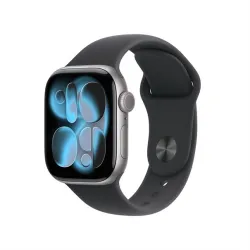 Apple Watch Series 11 space grey aluminium 42mm black sport band Size S/M
