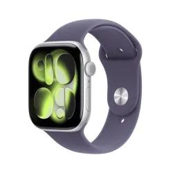 Apple Watch Series 11 silver aluminium 46mm purple fog sport band Size S/M
