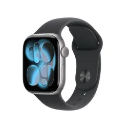 Apple Watch Series 11 space grey aluminium 42mm 4G black sport band Size S/M