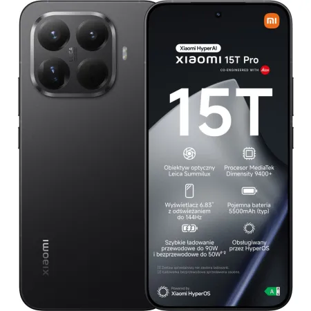 Xiaomi 15T Pro Dual Sim 12+512GB czarny