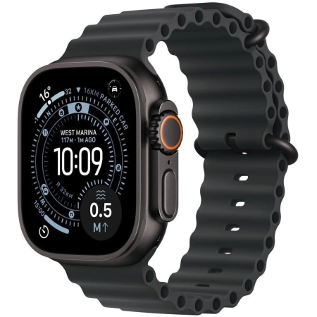 Apple Watch Ultra 3 GPS + Cellular 49mm Black Titanium Case with Black Ocean Band,Model A3281, MF0J4QR/A