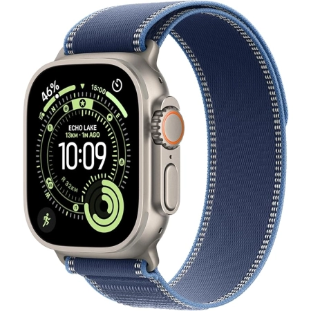 Apple Watch Ultra 3 GPS + Cellular 49mm Natural Titanium Case with Light Blue Alpine Loop - Medium, MEWM4QR/A